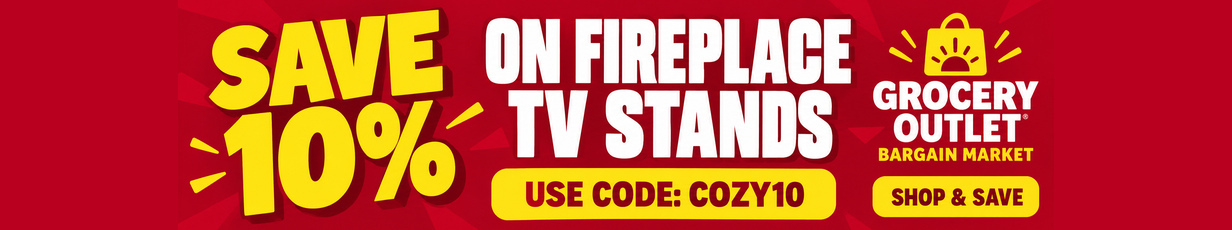 Save 10% on fireplace TV stands. Use code COZY10.