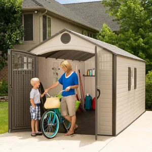 8 ft. W x 17.5 ft. D Plastic Storage Shed - Signature Collection
