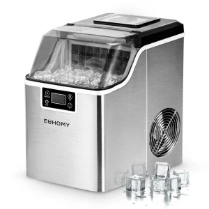 EUHOMY 14'' Cube Ice Compact Ice Maker Selectable Ice Thickness with Water Bucket - Signature Collection