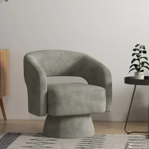 Modern Upholstered Armchair with 360-Degree Swivel Design - Signature Collection