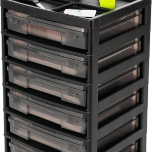6-Tier Scrapbook Rolling Storage Cart with Organizer & Built in Handle - Gray