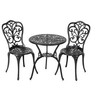 Nuu Garden 3-Piece Black Bistro Patio Set - Signature Collection