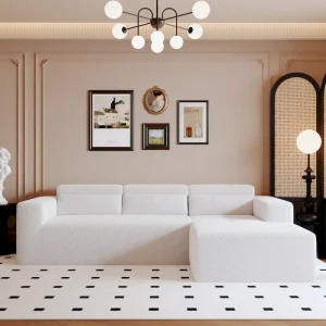 L Shaped Sectional Sofa with Upholstered Cushions and Modular Design - Signature Collection