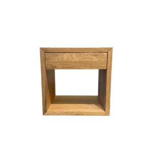 Solid Oak Scandinavian Floating Nightstand with Drawer - Stylish Bedroom Side Table