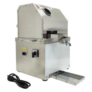 110V Electric Sugar Cane Press Juicer Machine - 800W Stainless Steel Desktop Sugarcane Juicing Crusher Extractor / with 3 Rollers for Home and Commercial