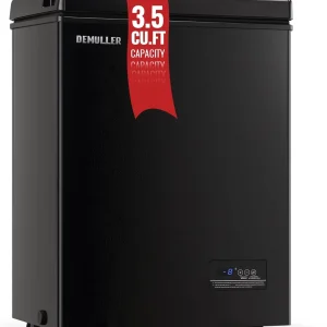Chest Freezer 5.0Cubic Feet Deep Freezer Freestanding Freezers with 2 Removable Stainless Steel Basket - Mini Freezer Top Open Door Compact Freezer with Electronic Control 41 to -15 BLACK
