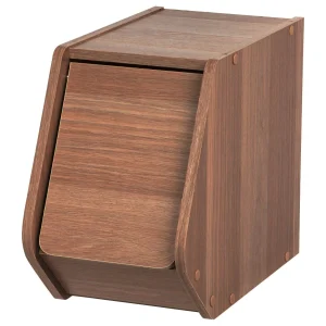 Modular Wood Stacking Box - Narrow | Dark Brown