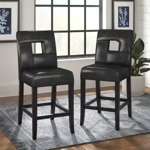 Brda Keyhole Counter Height High Back Stools - Set of 2 - Signature Collection