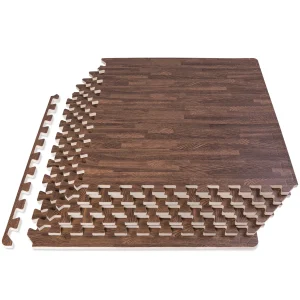 Wood Grain Puzzle Mat 1/2-in, 24 Sq Ft | Dark Oak