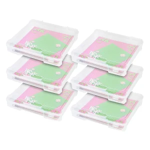Portable Scrapbook Case for 12" x 12" Paper, 6 Pack, Clear