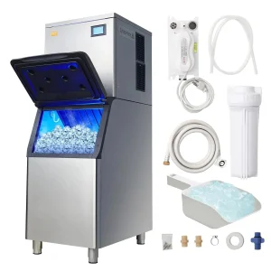 VEVOR Commercial Ice Maker - 360LBS/24H Ice Making Machine with 330.7LBS Large Storage Bin