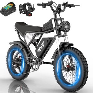 YVY 1500W Electric Bike for Adults - 33MPH 20'' Fat Tire Electric Motorcycle / 48V 20AH Removable Battery