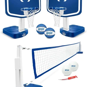 Splash Hoop 2-in-1 Full Court Pool Basketball & Volleyball Game Set