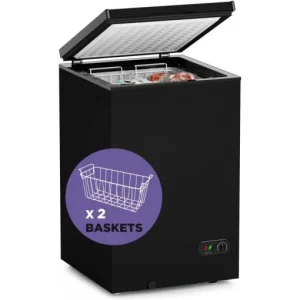 Northair Chest Freezer - 3.5 Cu Ft with 2 Removable Baskets - Reach In Freezer Chest - Quiet Compact Freezer - 7 Temperature Settings - Black - Signature Collection