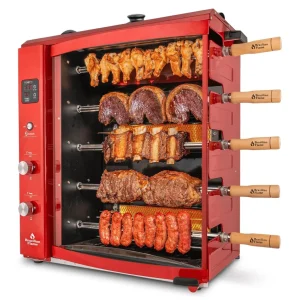 Brazilian Flame Churrasco - Gas Rotisserie Oven Grill Roaster with Auto Rotating Skewers for Rotisserie Chicken Brazilian Style BBQ and Churrasco Shawarma Machine Propane Grill - Series -...