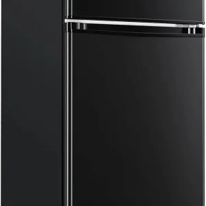 Upstreman 4.0 Cu.Ft Mini Fridge with Freezer - Double Door Compact Refrigerator for Dorm - Office / Bedroom - Adjustable Thermostat