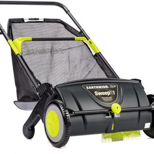 21-Inch Width Leaf & Grass Push Lawn Sweeper - Black