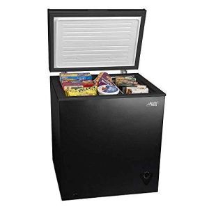 5 Cu Ft Chest Freezer Black - Energy-Efficient / Compact with Removable Basket for Home or Business