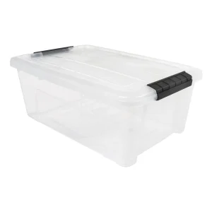 13.5 Qt (3.3 Gal) Clear Stackable Storage Containers with Latching Lids – 6 pack