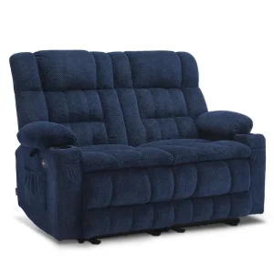 MCombo Power Loveseat Recliner - Electric Reclining Loveseat Sofa with Heat and Vibration / Cupholders