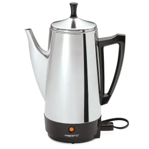 Presto Stainless Steel Coffee Maker - 12 Cup Robust Percolator Coffee / Silver - 2.79